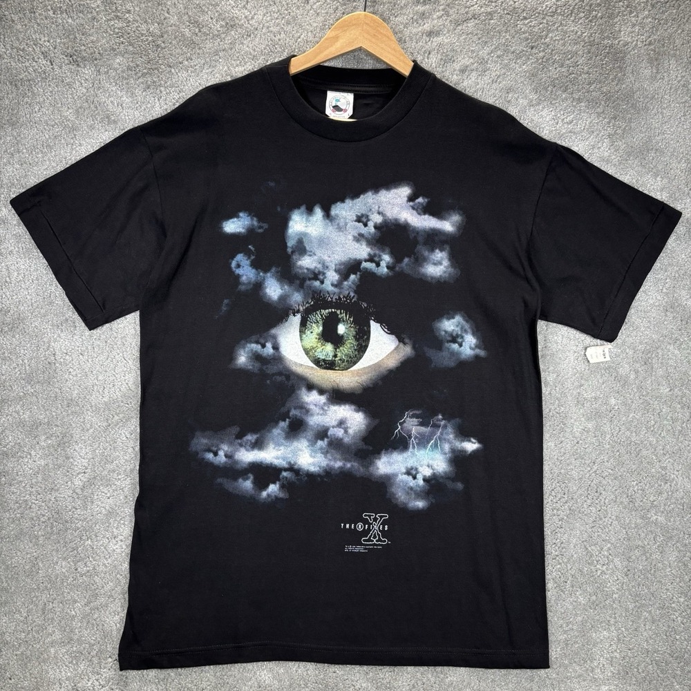 Vintage X Files T Shirt 1994 Mens L Black Eye Stanley Desantis 90s Deadstock NWT